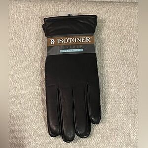 Isotoner Luxe Touch Black Leather Gloves